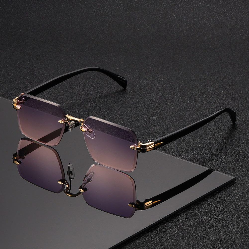 ClearFrame™ | Randlose quadratische Brille mit leichtem Metall-Kunststoff-Design