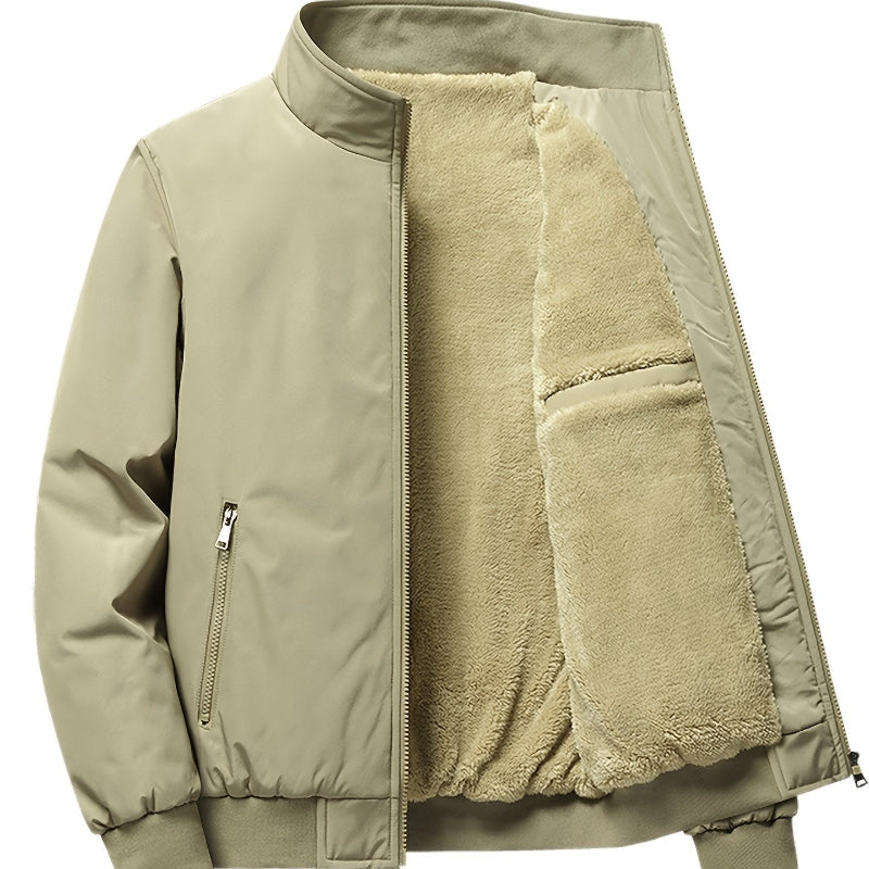Vincent | Veste Outdoor Homme à Col Montant Zippé avec Doublure Polaire Unicolore