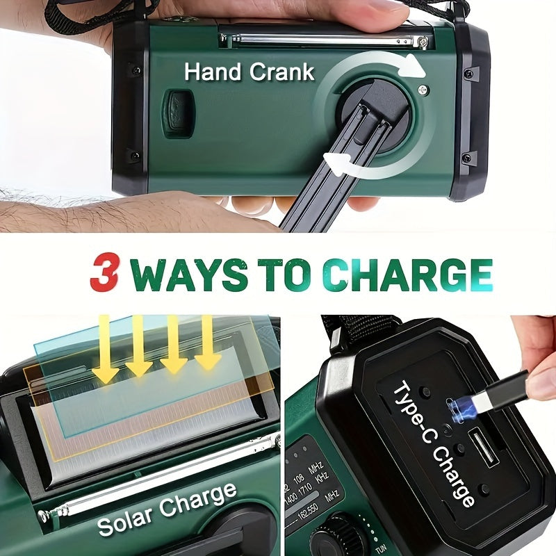 StormMate X10™ | Multifunktionales Notfallradio mit Solar, Handkurbel und 10.000-mAh-Akku