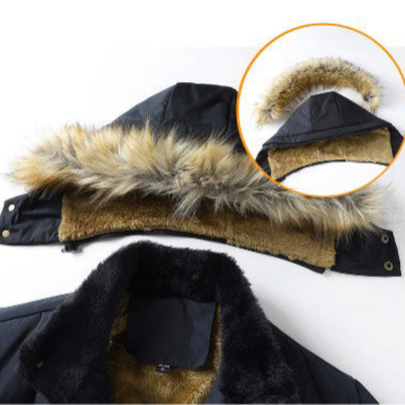 Casper | Parka Homme Hiver Chaud avec Doublure Polaire & Capuche Amovible en Fourrure