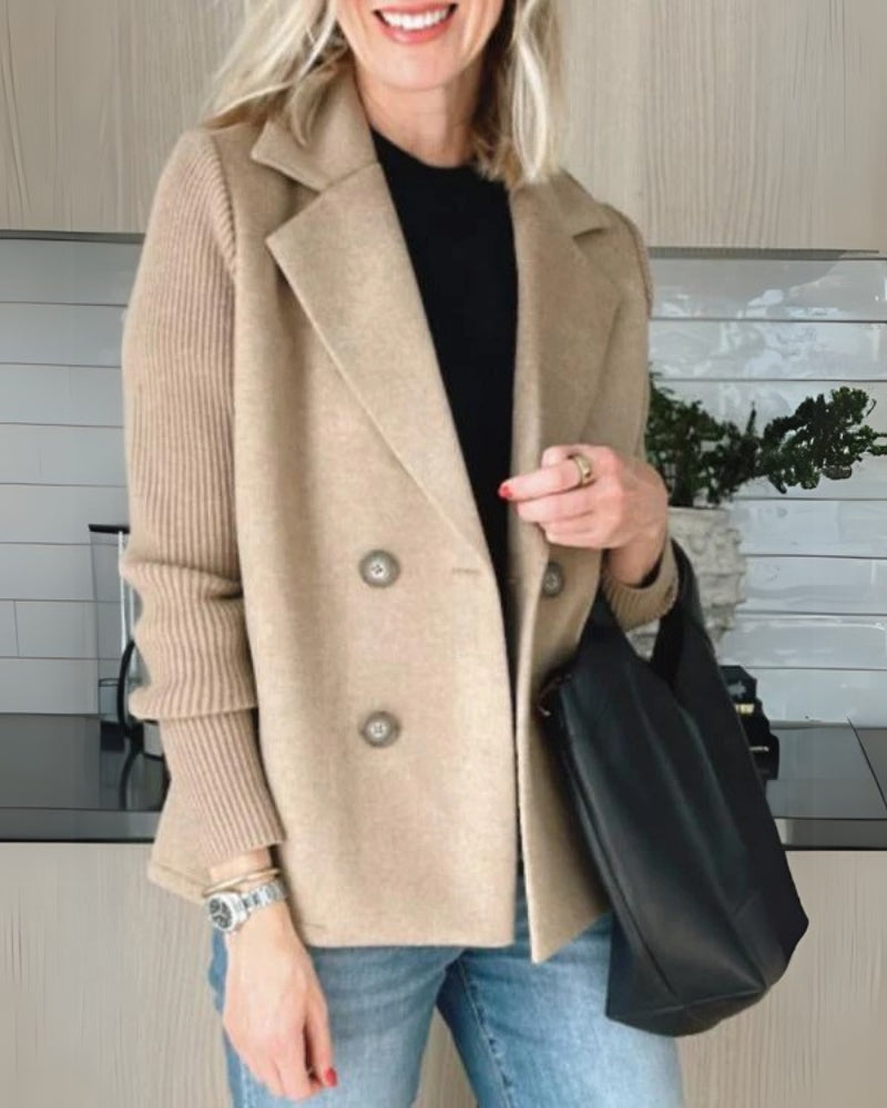 Gilet Blazer Femme en Maille avec Revers Classique – Élégant, Chic & Polyvalent