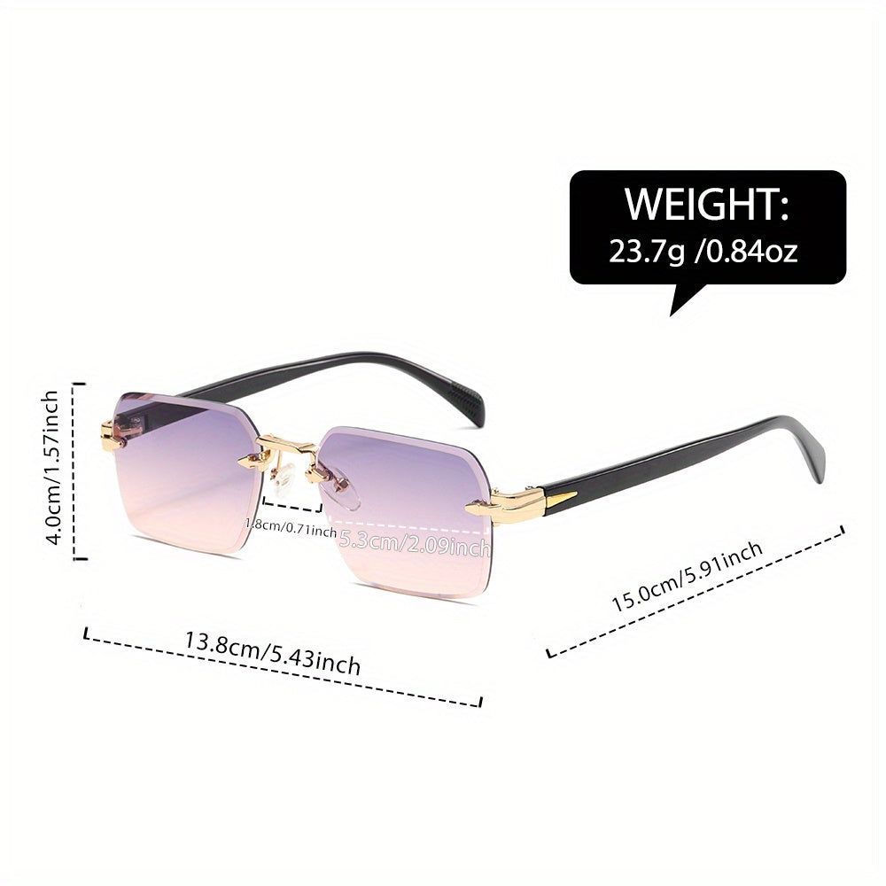 ClearFrame™ | Randlose quadratische Brille mit leichtem Metall-Kunststoff-Design