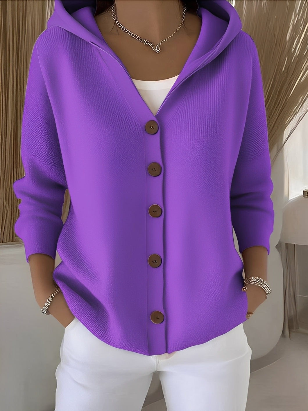 Cardigan à capuche décontracté pour femme – Confortable, Stylé & Facile à Assortir