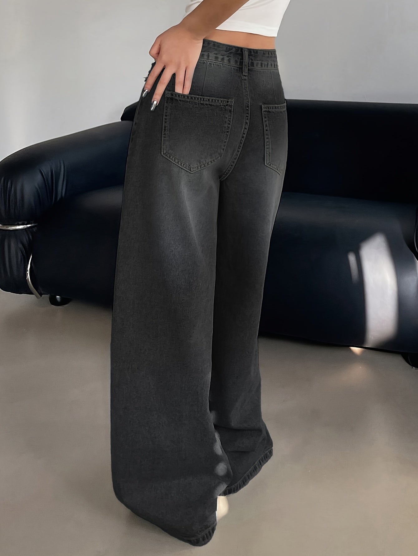 Dorabelle | Baggy Jeans Femme Taille Haute, Coupe Large avec Jambe Ample