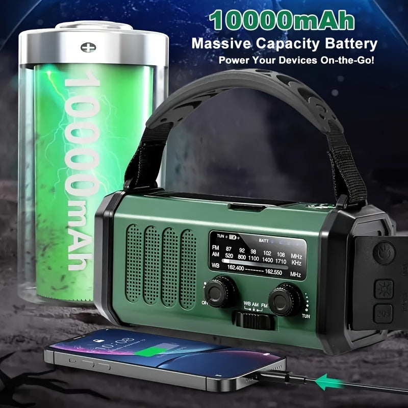 StormMate X10™ | Multifunktionales Notfallradio mit Solar, Handkurbel und 10.000-mAh-Akku