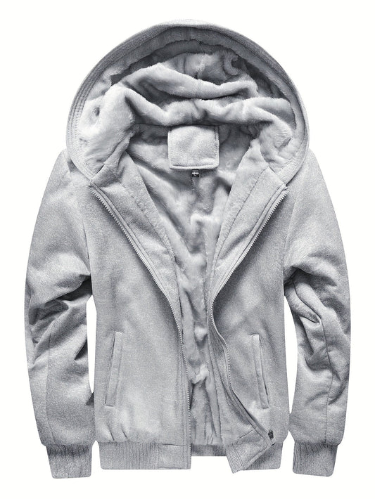 Victor | Veste Homme à Capuche Zippée, Manches Longues avec Doublure Polaire