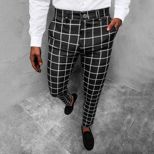 Cavendish | Pantalon Homme à Carreaux Slim Fit Style Droit Élégant