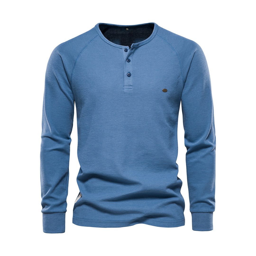Henley Homme | T-shirt à Manches Longues et Boutons