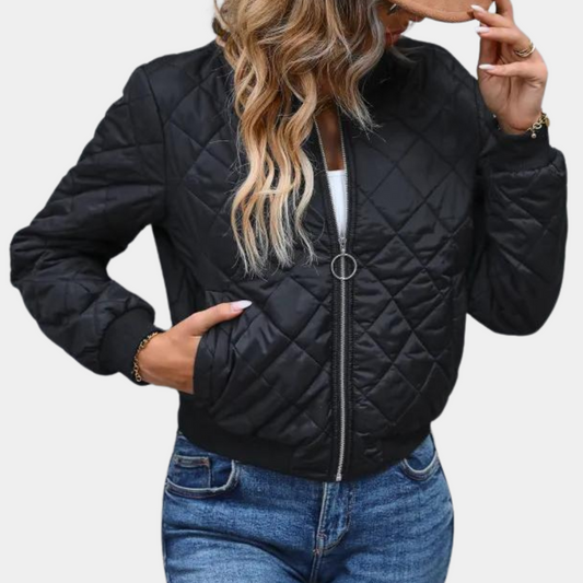 Edmée-Lou | Bomber matelassé femme noir à zip