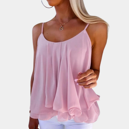 Violette | Top Femme – Bretelles Spaghetti Fluide et Tissu Doux Uni