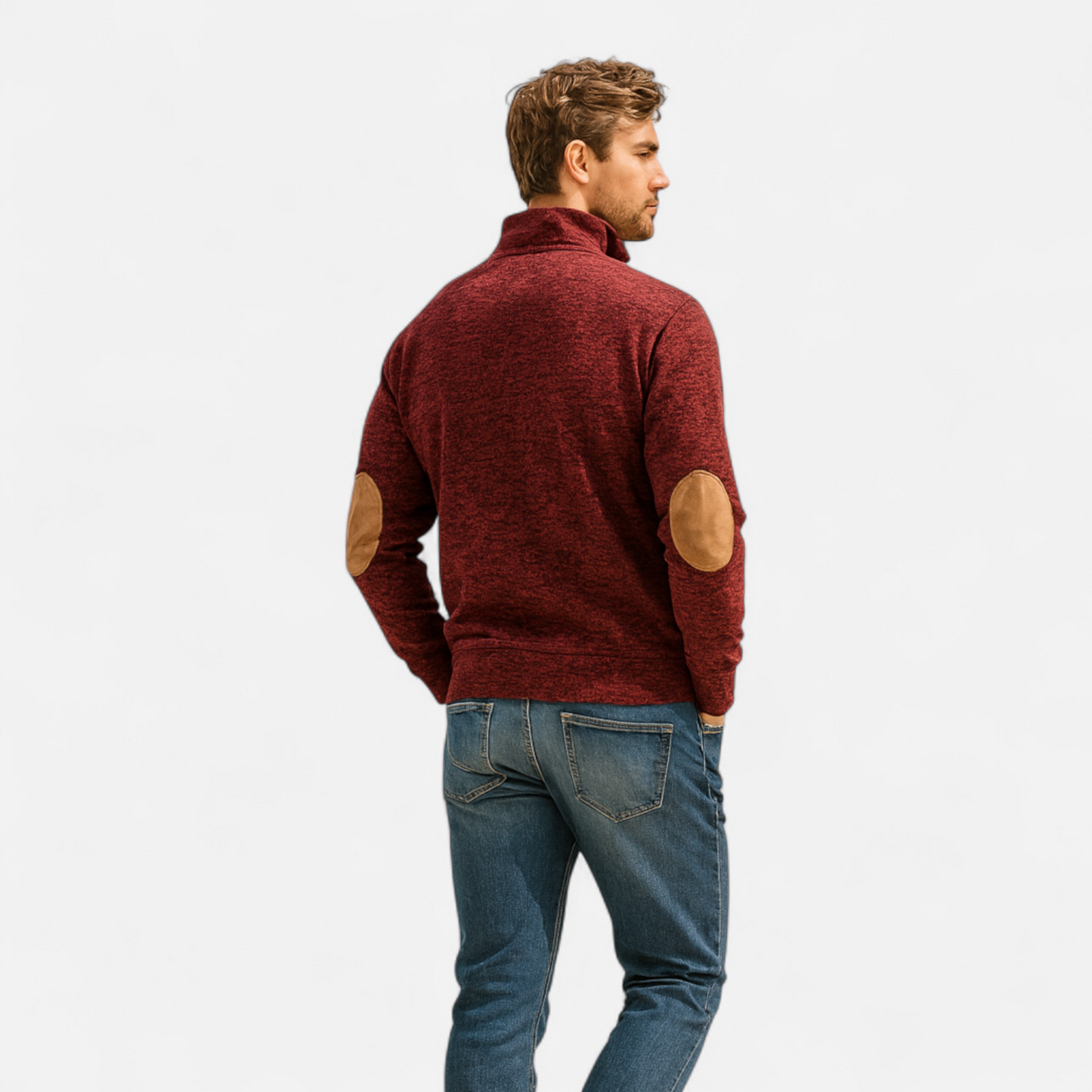 Cassian | Pull Homme Col Montant Boutonné Patchwork Style Heritage