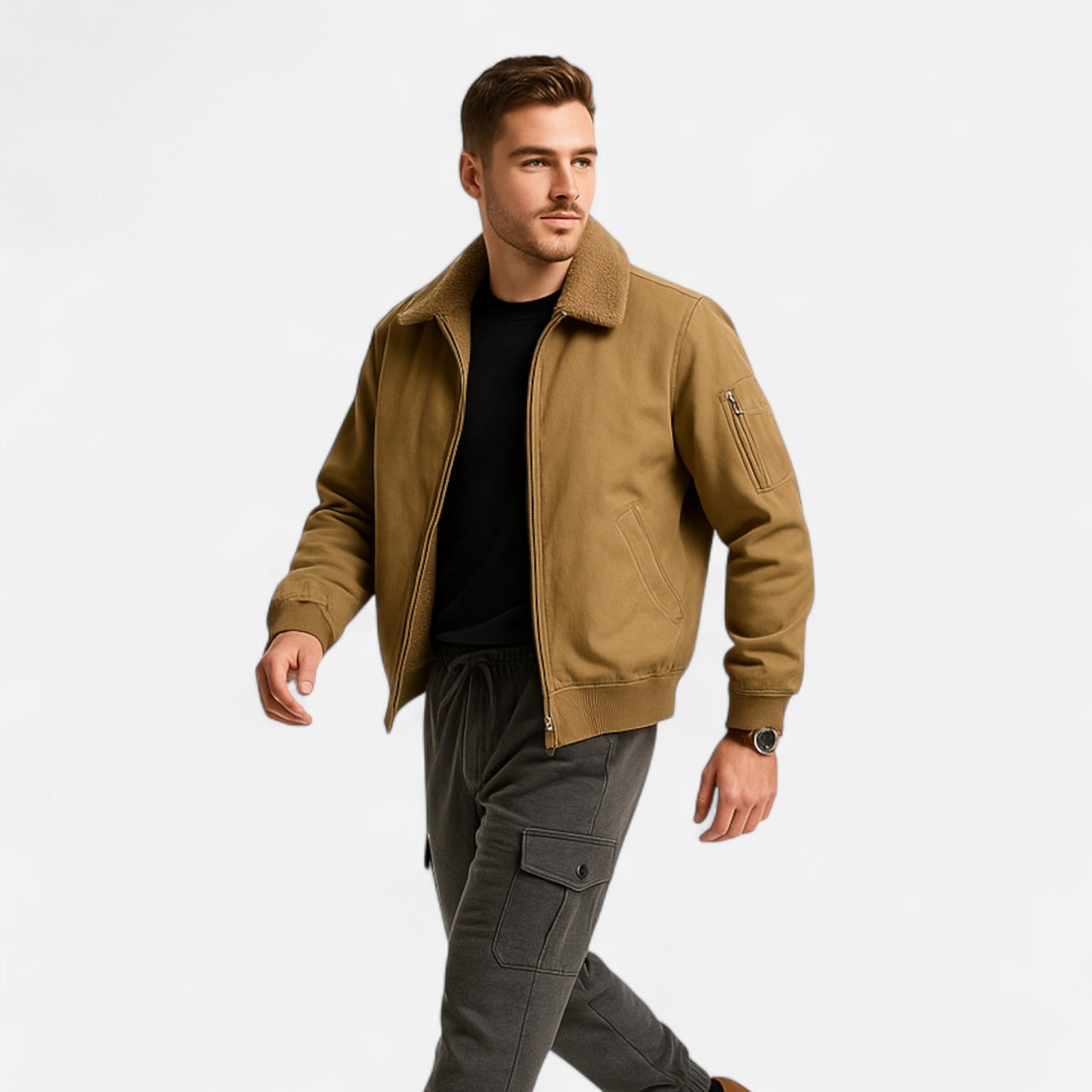 Callum | Veste Homme Casual Col Revers Zippée Doublure Polaire