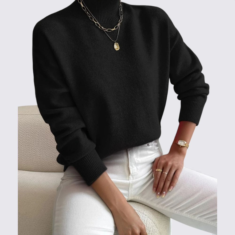 Pull pour femme à col montant – Chic, Confortable & Polyvalent
