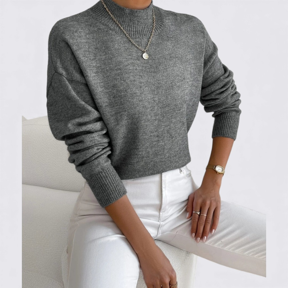 Pull pour femme à col montant – Chic, Confortable & Polyvalent