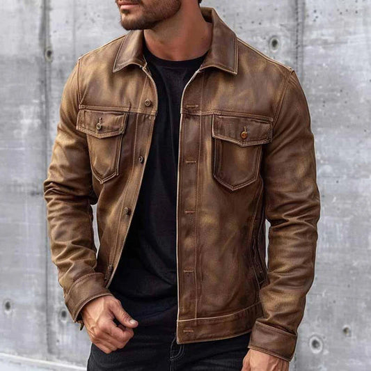 Violette | Veste Homme Vintage Marron à Boutons, Style Élégant et Durable