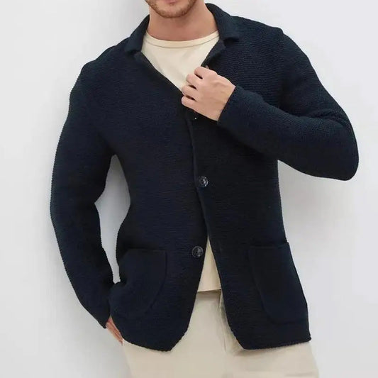 Knitted Blazer | Veste Tricot Homme avec Motif Structuré & Coupe Élégante