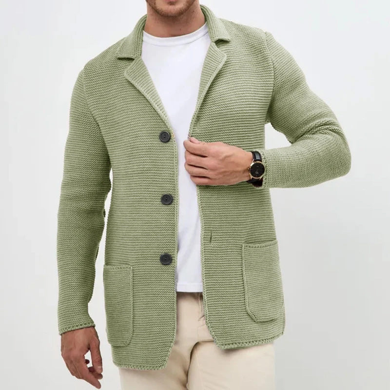 Knitted Blazer | Veste Tricot Homme avec Motif Structuré & Coupe Élégante