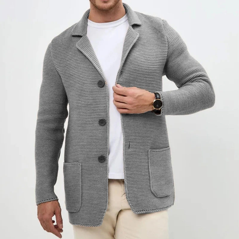 Knitted Blazer | Veste Tricot Homme avec Motif Structuré & Coupe Élégante