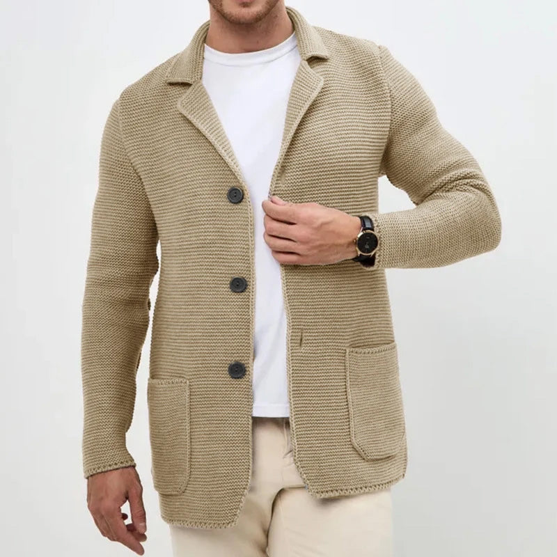 Knitted Blazer | Veste Tricot Homme avec Motif Structuré & Coupe Élégante