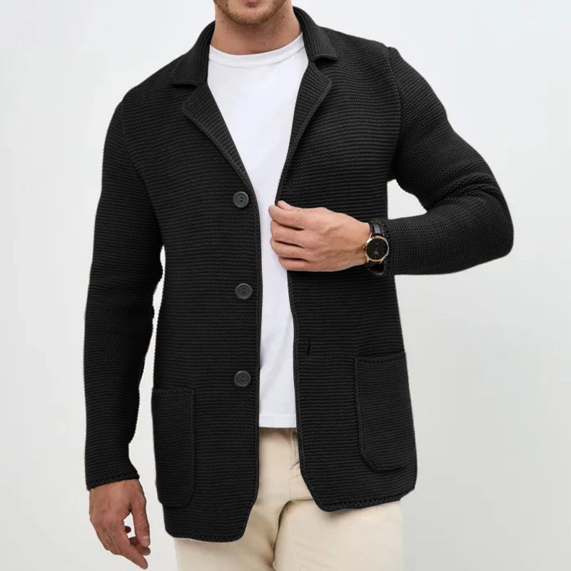 Knitted Blazer | Veste Tricot Homme avec Motif Structuré & Coupe Élégante