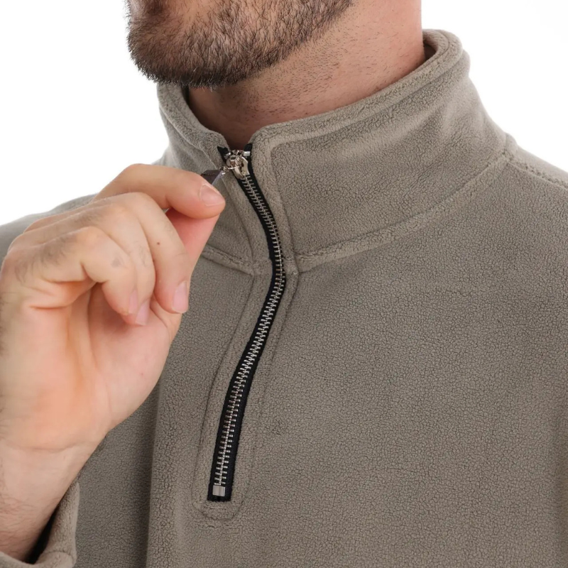 Dylan | Pull Homme Zippé Col Montant Uni, Chaud & Confortable avec Doublure Douce Élégante