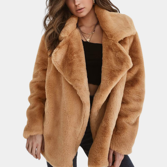 Anastasie | Manteau Femme Teddy Élégant à Col Revers