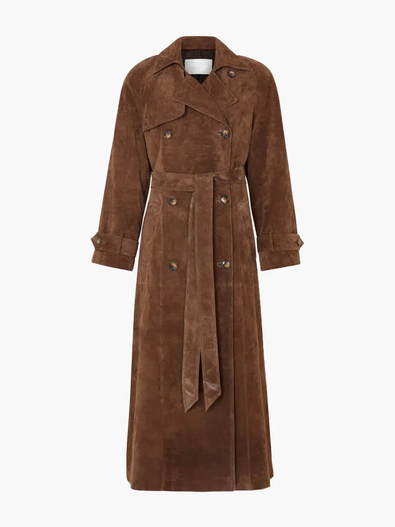 Trenchcoat Femme Élégant | Manteau Long Taille Cintrée Confort & Style