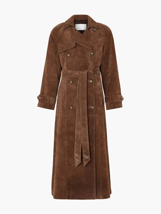 Trenchcoat Femme Élégant | Manteau Long Taille Cintrée Confort & Style