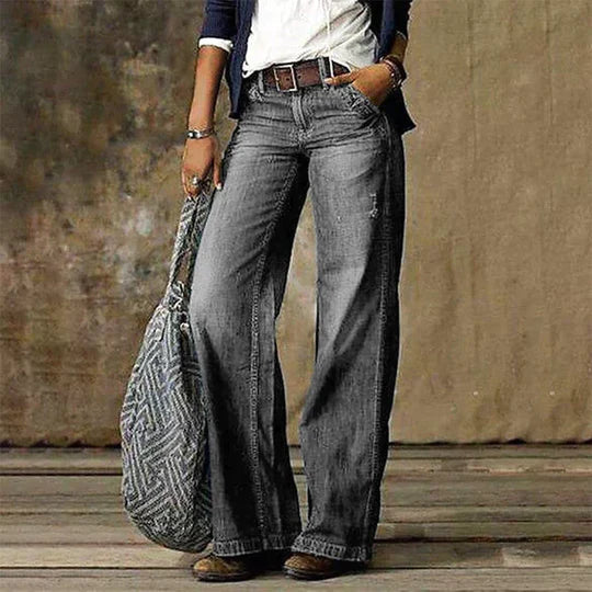 Delphinelle | Jean Baggy Femme Taille Haute, Coupe Ample & Style Décontracté