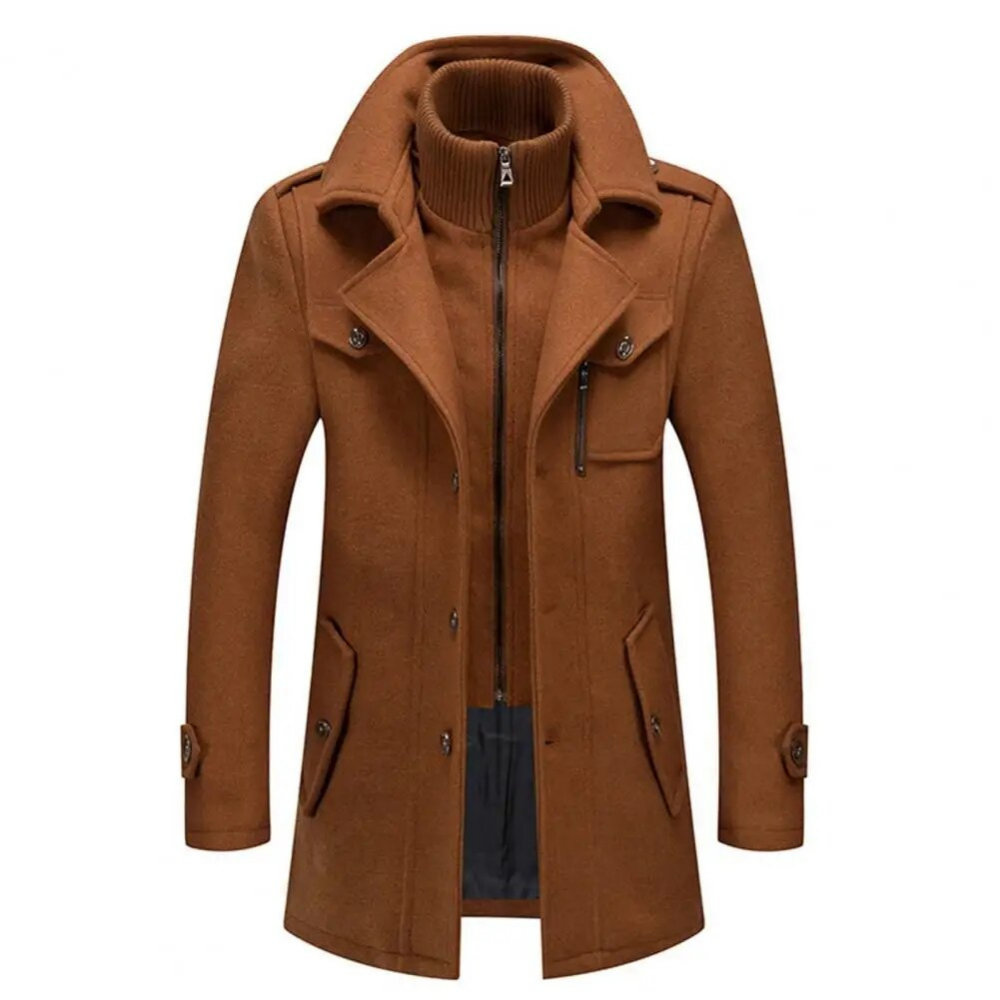 Spencer | Manteau Femme Hiver Long Élégant | Col Double, Fermeture Zip & Boutons