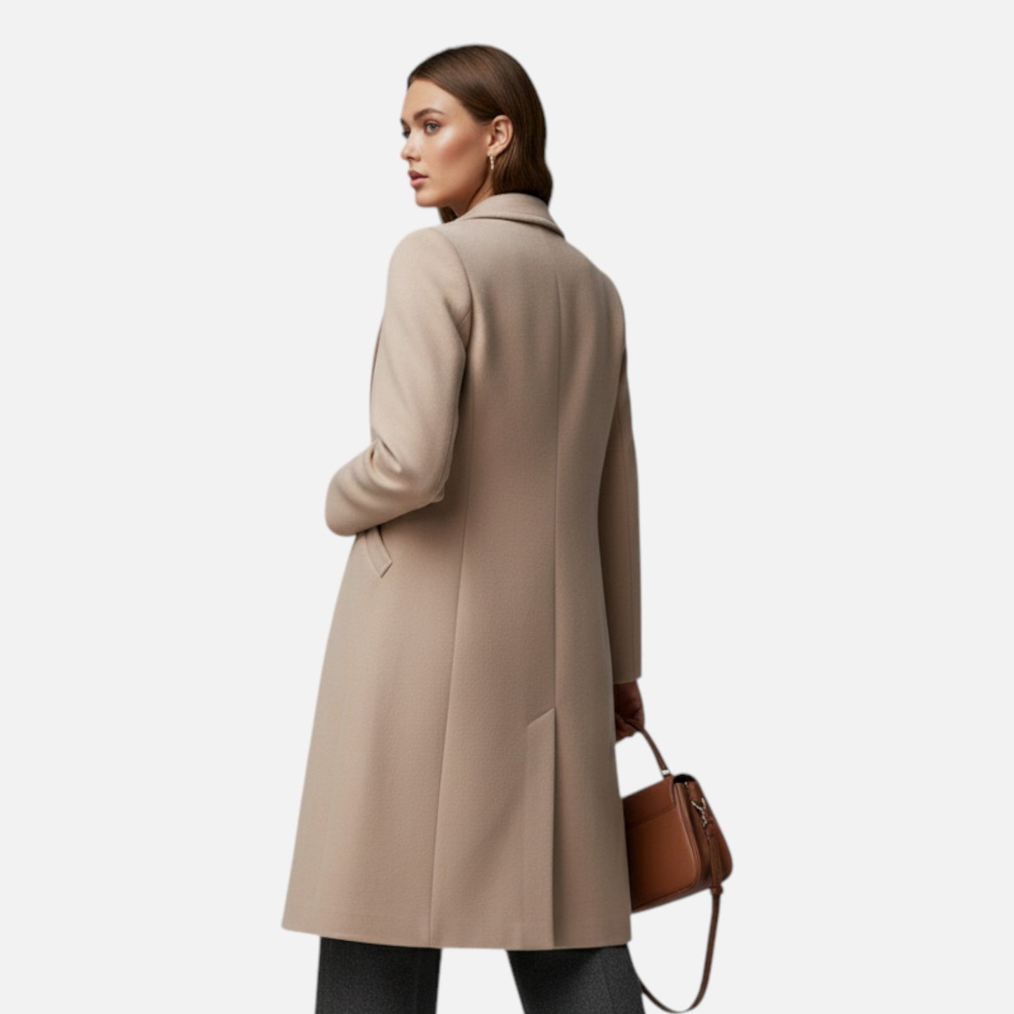 Margalita | Manteau Femme Long Col Revers Élégant Hiver
