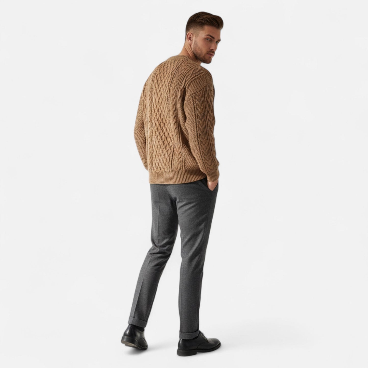 Pull Homme en Maille Texturée – Chic, Confortable & Polyvalent