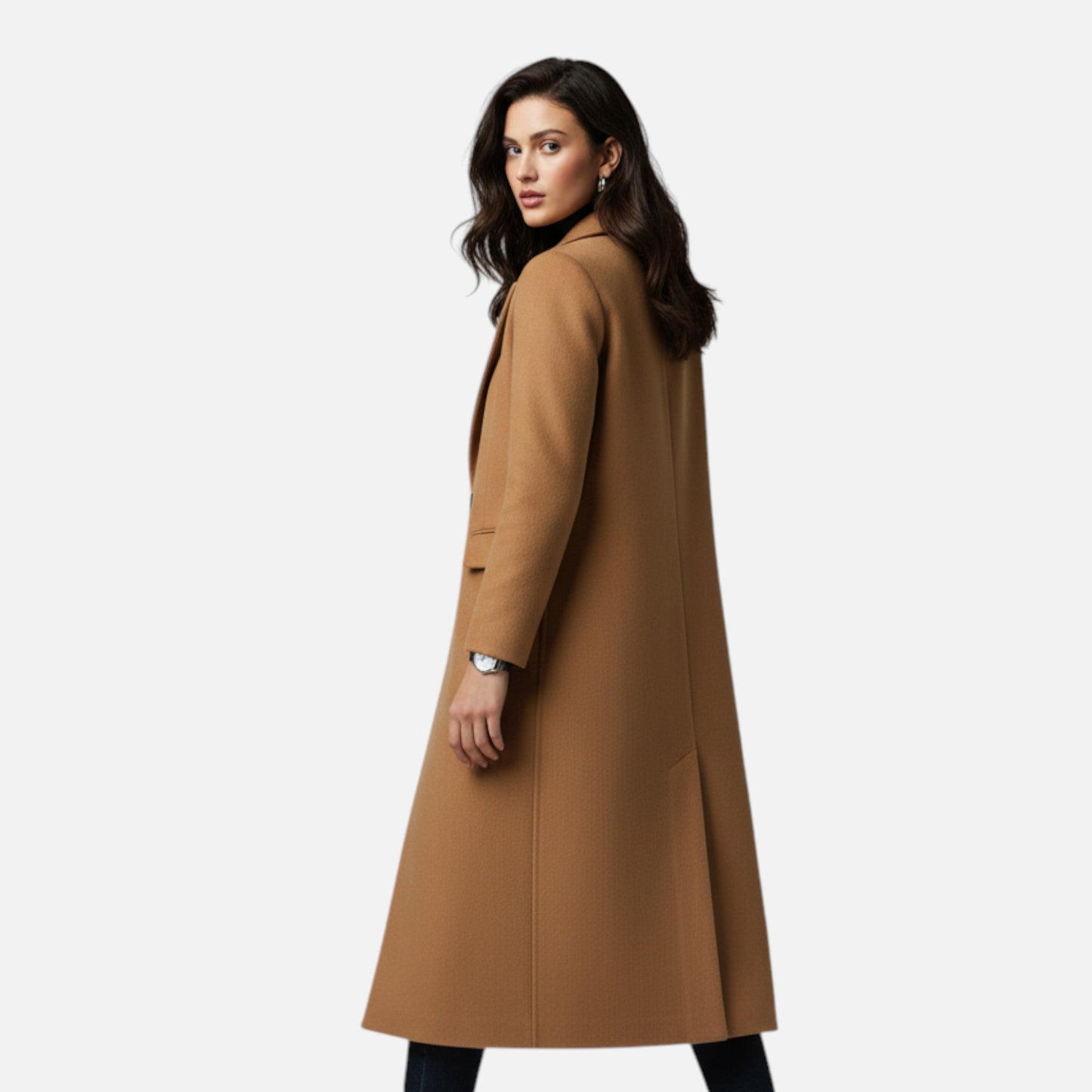 Margalita | Manteau Femme Long Col Revers Élégant Hiver