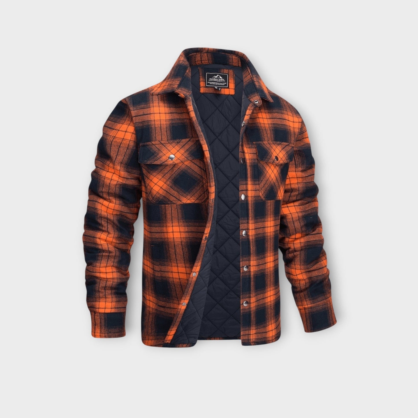 Men’s Winter Jacket Matelassée | Veste Flanelle à Carreaux Chaude et Élégante