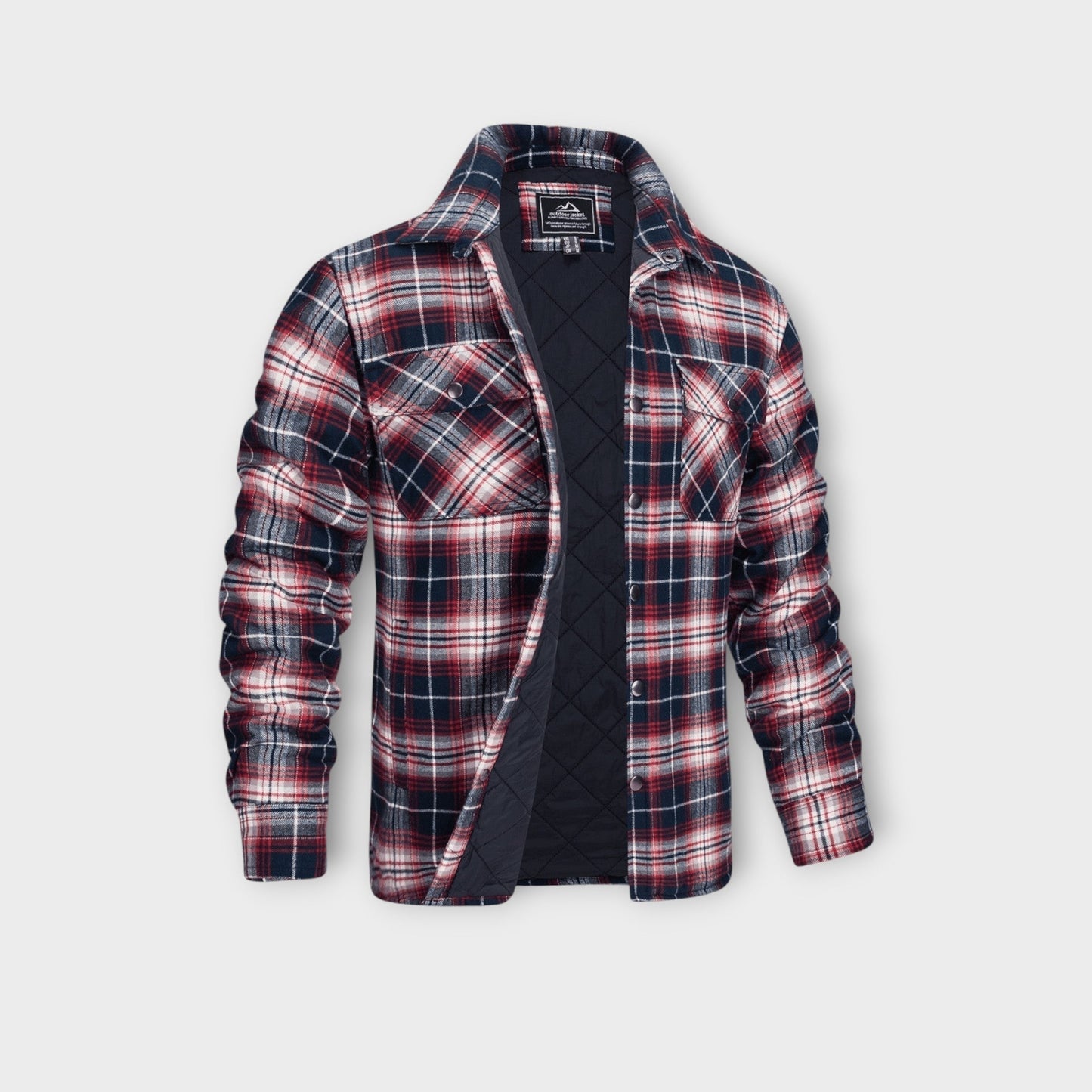 Men’s Winter Jacket Matelassée | Veste Flanelle à Carreaux Chaude et Élégante