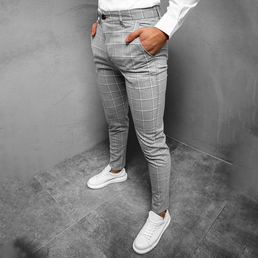 Cavendish | Pantalon Homme à Carreaux Slim Fit Style Droit Élégant