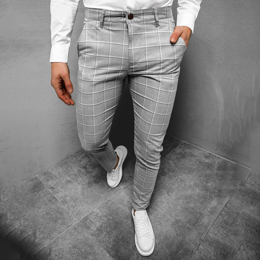 Cavendish | Pantalon Homme à Carreaux Slim Fit Style Droit Élégant