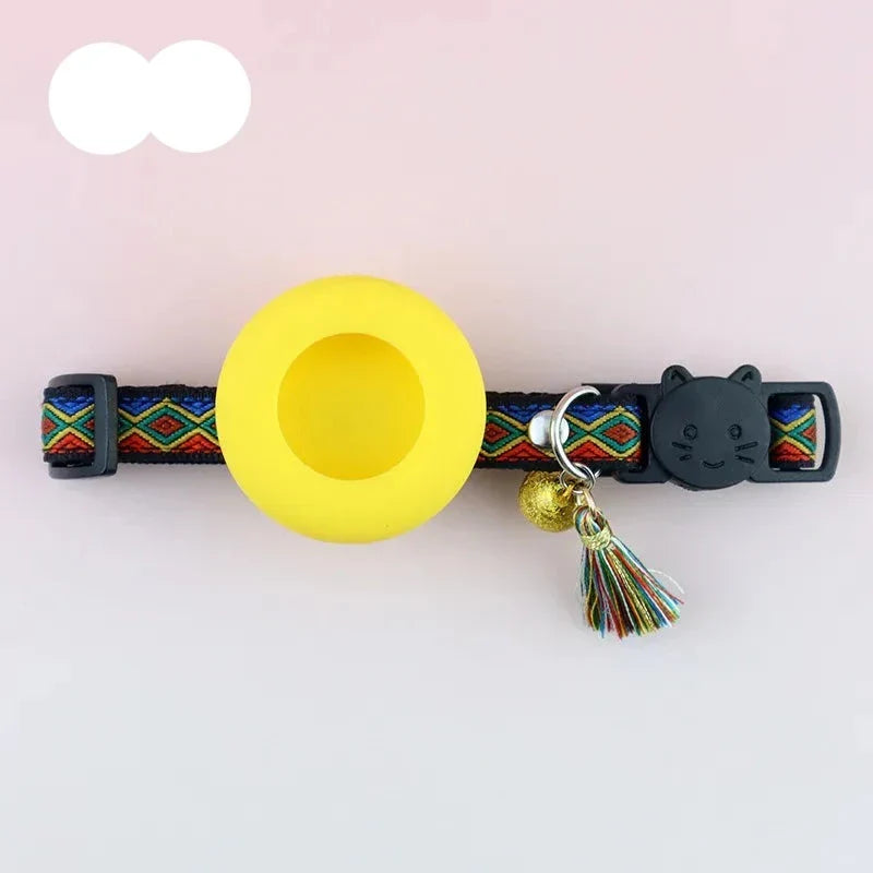 PawLokal™ | Verstellbares Haustierhalsband mit AirTag-Halter für Katzen und kleine Hunde