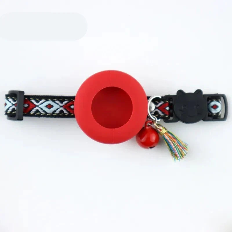 PawLokal™ | Verstellbares Haustierhalsband mit AirTag-Halter für Katzen und kleine Hunde
