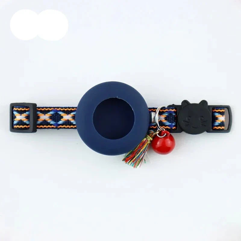 PawLokal™ | Verstellbares Haustierhalsband mit AirTag-Halter für Katzen und kleine Hunde
