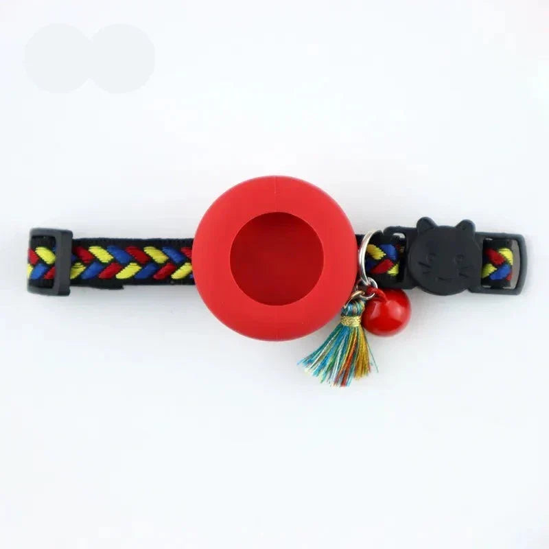 PawLokal™ | Verstellbares Haustierhalsband mit AirTag-Halter für Katzen und kleine Hunde