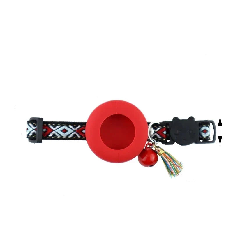 PawLokal™ | Verstellbares Haustierhalsband mit AirTag-Halter für Katzen und kleine Hunde