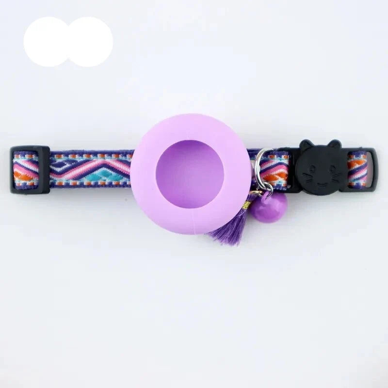 PawLokal™ | Verstellbares Haustierhalsband mit AirTag-Halter für Katzen und kleine Hunde