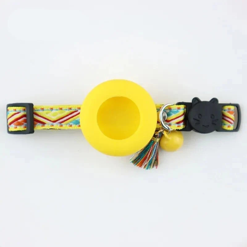 PawLokal™ | Verstellbares Haustierhalsband mit AirTag-Halter für Katzen und kleine Hunde