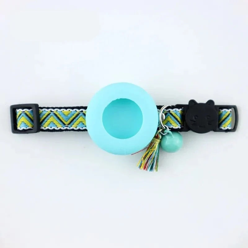 PawLokal™ | Verstellbares Haustierhalsband mit AirTag-Halter für Katzen und kleine Hunde