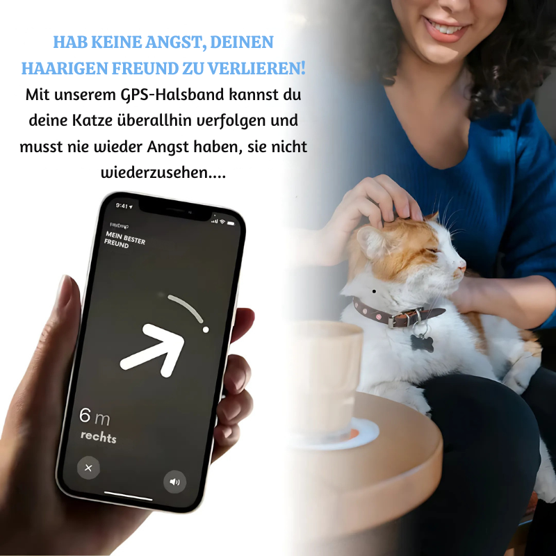 PawTrack™ | GPS-Haustier-Tracker mit reflektierendem Nylonhalsband