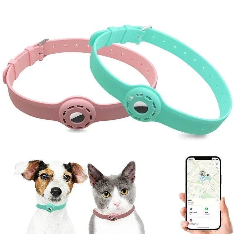 SiliPaw™ | Verstellbares Silikon-Haustierhalsband mit AirTag-Halter