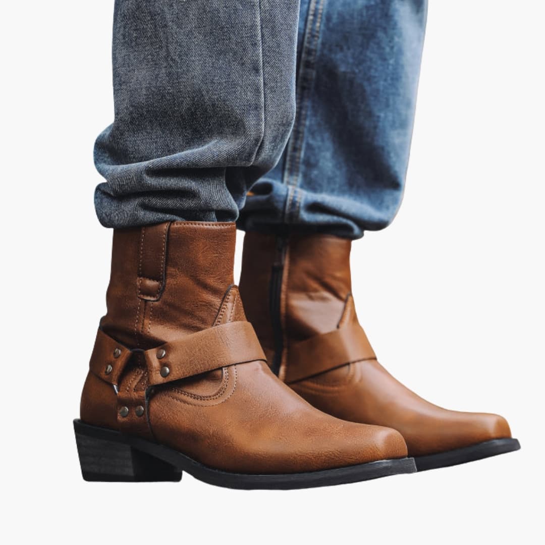 Boots Homme | Bottines à Talon Bas & Élastiques Latéraux | Confort et Style Quotidien