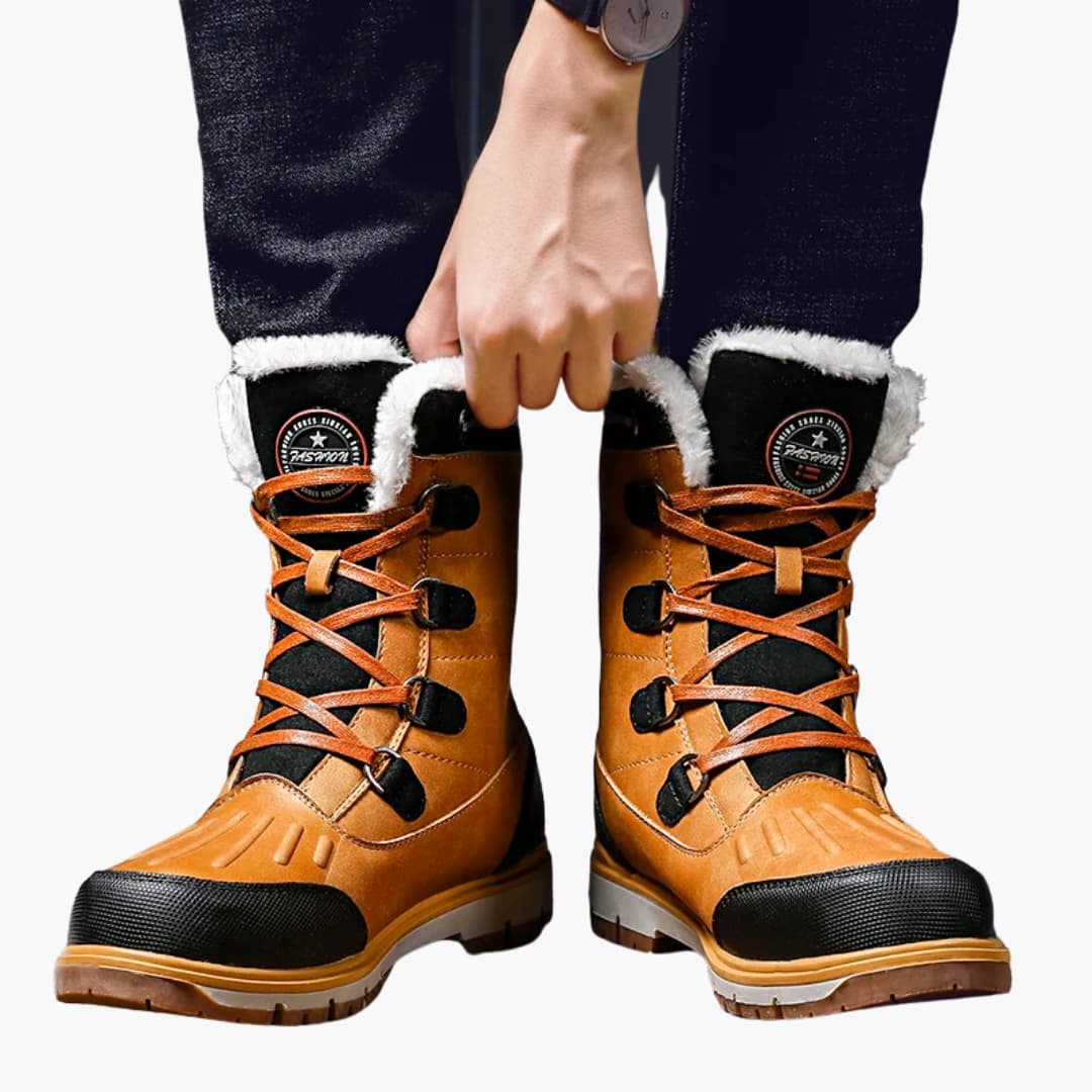 Bottes Hiver Homme | Chaussures Montantes à Lacets avec Semelle en Caoutchouc Antidérapante
