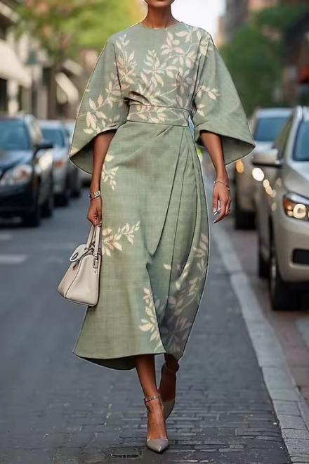 Kimono Dress | Robe Midi Féminine à Silhouette Élégante et Fluide